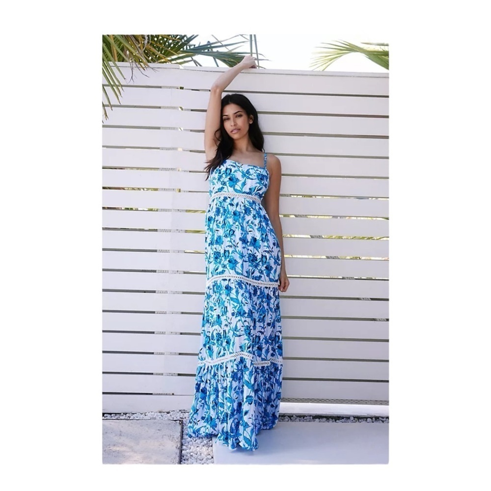 Red Carter Catherine Cover-Up Maxi Dress in Azul NWT
